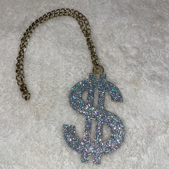 Jewelry - Gold Sparkle Dollar Sign Chain Pendant
